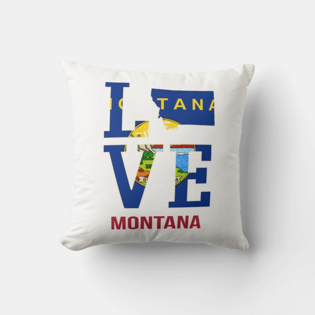 Montana state love throw pillow (Front)