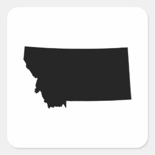 Montana State Outline Square Sticker