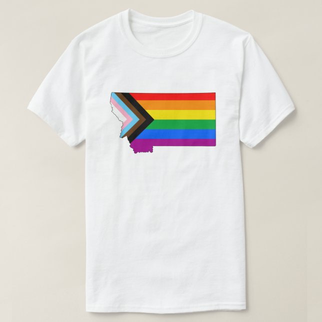 Montana State Pride LGBTQ Progress Pride T-Shirt (Design Front)