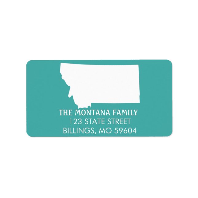 Montana State Return Address Labels - Turquoise (Front)