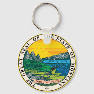 Montana state seal america republic symbol flag keychain