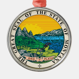 Montana state seal america republic symbol flag metal ornament