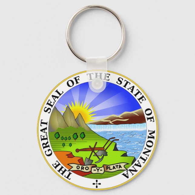 Montana State Seal Keychain (Front)