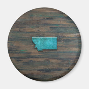 Montana State Shape Teal Magnet