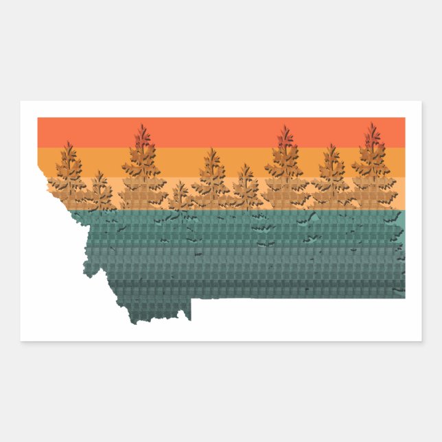 Montana State Tree Silhouette Sticker (Front)