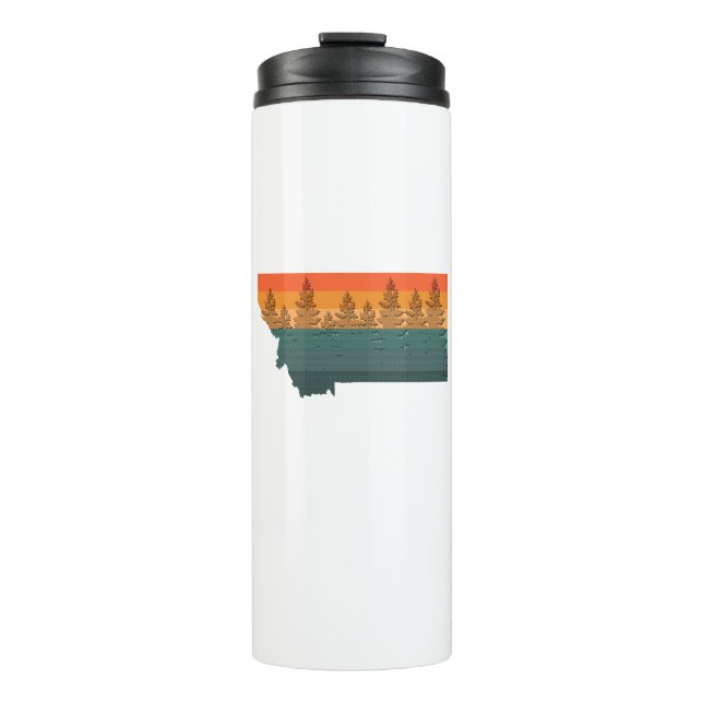 Montana State Tree Silhouette Thermal Tumbler (Front)