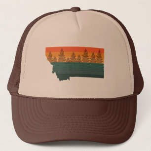Montana State Tree Silhouette Trucker Hat