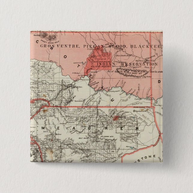 Montana Territory 2 Inch Square Button (Front)