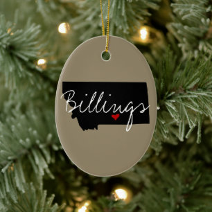 Montana Town Home State Ceramic Ornament