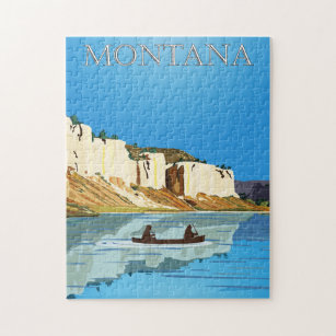 Montana Travel Poster Jigsaw Puzzle