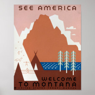 Montana Unedited Vintage Photos Old Aesthetic Pict Poster