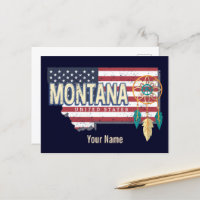 Montana United States Retro State Map Vintage USA