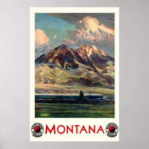 Montana United States Vintage Travel Poster