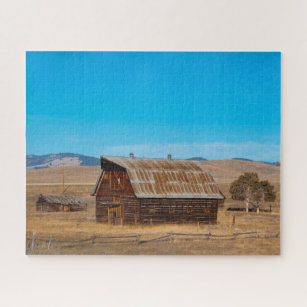 Montana, USA Barn Sky Rustic Phoography Jigsaw Puz Jigsaw Puzzle