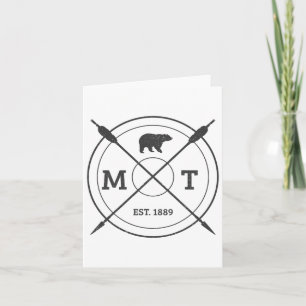 Montana Usa Vintage Grizzly Bear America Souvenir Card