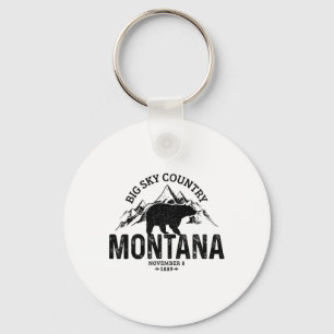 Montana Usa Vintage Grizzly Bear America Souvenir  Keychain