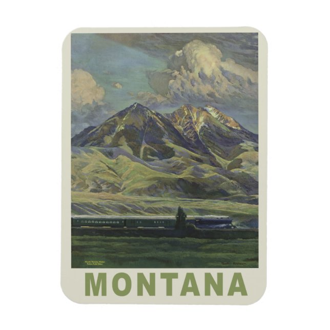 Montana USA Vintage Travel magnet (Vertical)