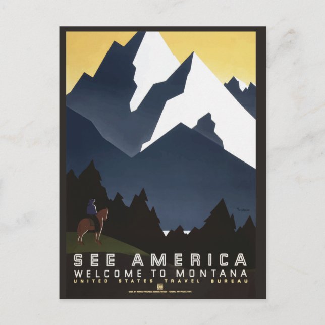 Montana USA vintage travel postcard (Front)