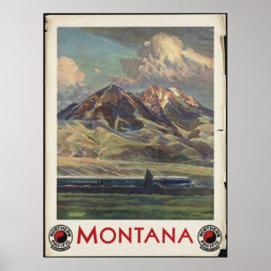 Montana Vintage Travel Poster Ad Retro Prints