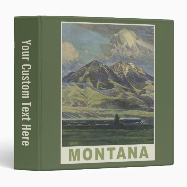Montana Vintage Travel Poster custom binders (Front/Spine)