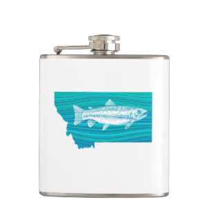 Montana Wave Fishing Hip Flask