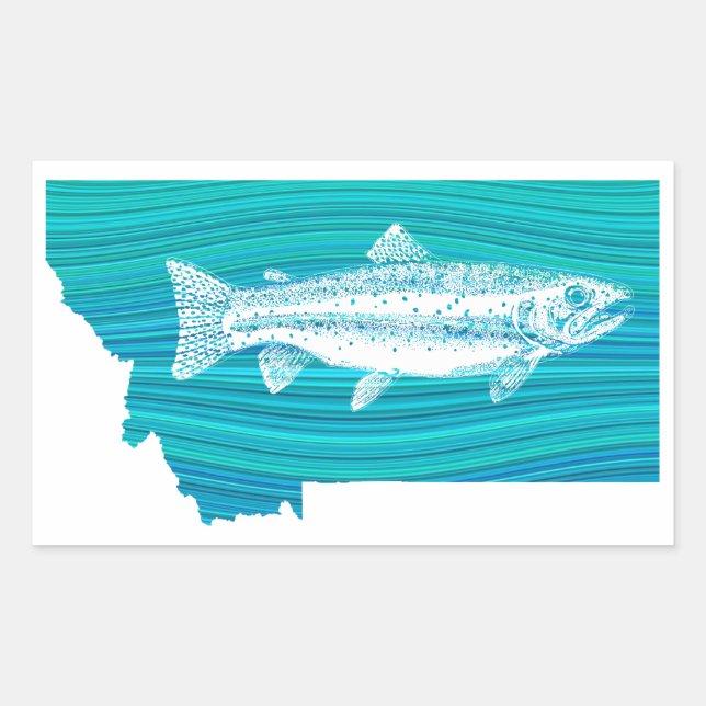 Montana Wave Fishing Sticker (Front)