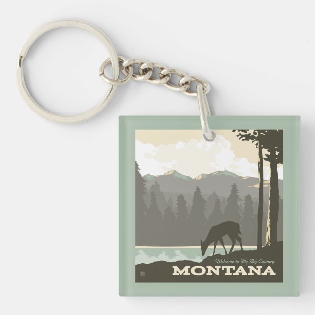 Montana | Welcome to Big Sky Country Keychain (Front)