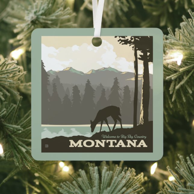 Montana | Welcome to Big Sky Country Metal Ornament (Insitu)