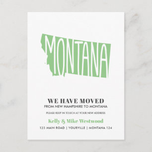 MONTANA We've moved New address New Home  Postcard
