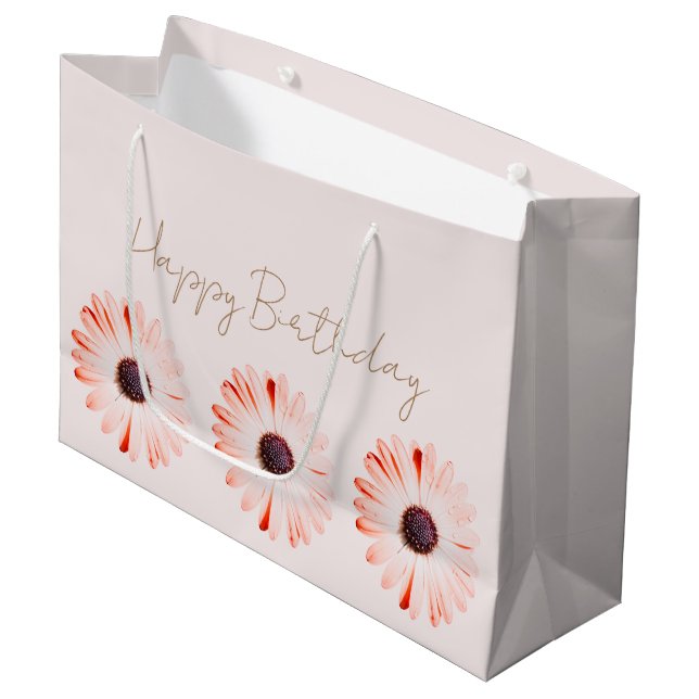 Montana Wildflowers In Pink Large Gift Bag (Front Angled)