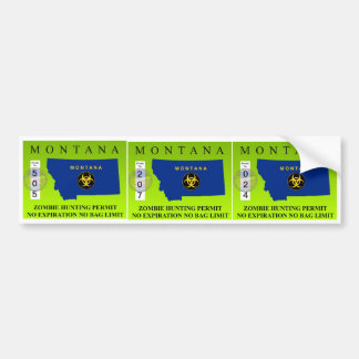 Montana Zombie Hunting Permit Bumper Sticker