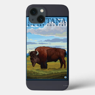 MontanaBison Vintage Travel Poster iPhone 13 Case