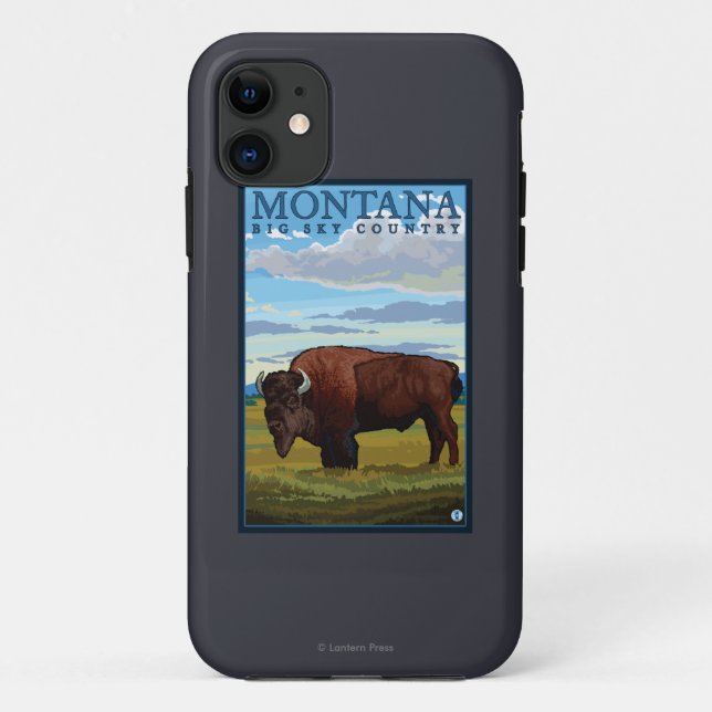 MontanaBison Vintage Travel Poster Case-Mate iPhone Case (Back)