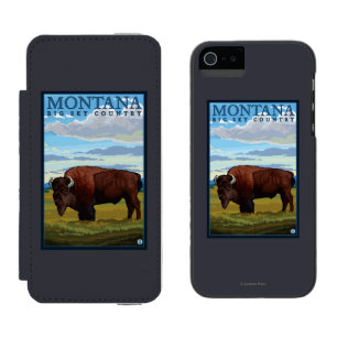 MontanaBison Vintage Travel Poster Incipio Watson™ iPhone 5 Wallet Case