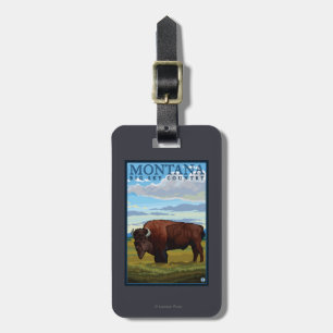 MontanaBison Vintage Travel Poster Luggage Tag