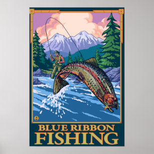 MontanaBlue Ribbon Fly Fishing Poster