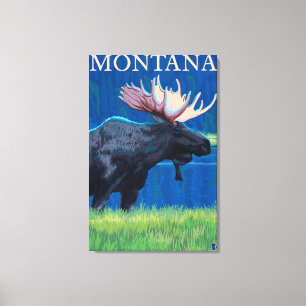 MontanaMoose Vintage Travel Poster Canvas Print