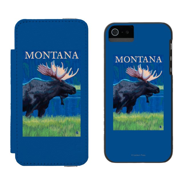 MontanaMoose Vintage Travel Poster Incipio iPhone Wallet Case (Side by Side)