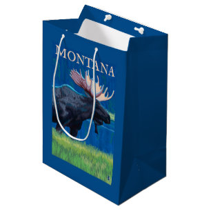 MontanaMoose Vintage Travel Poster Medium Gift Bag