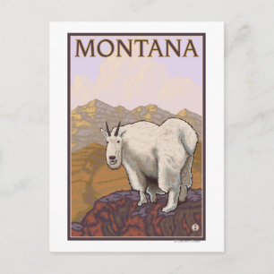 MontanaMountain Goat Vintage Travel Poster Postcard