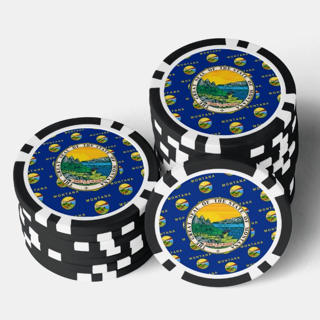 Montanan Flag & Emblem, Montana Poker Chips (Stack)