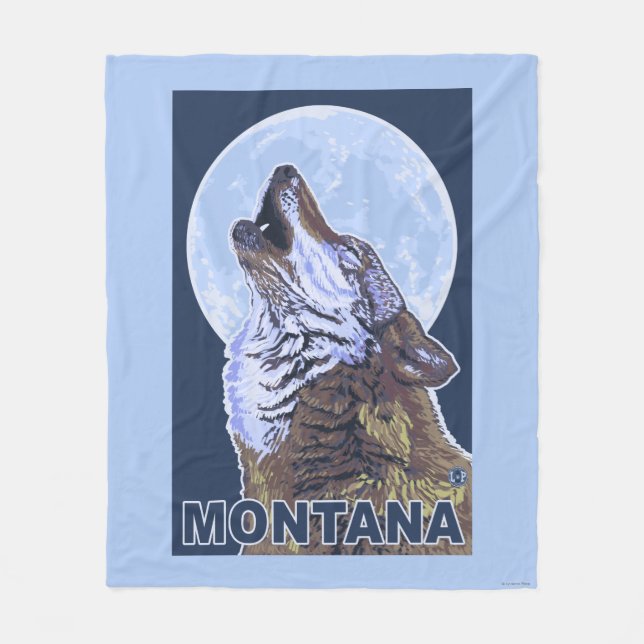 MontanaWolf Howling Fleece Blanket (Front)
