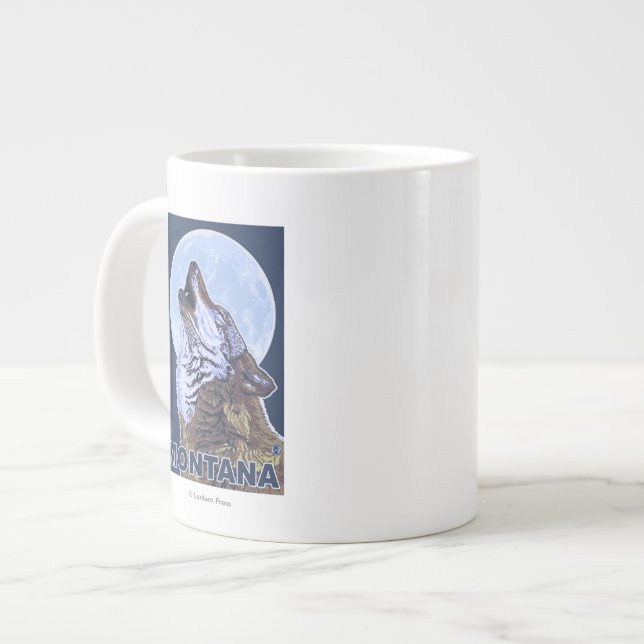 MontanaWolf Howling Large Coffee Mug (Front Left)