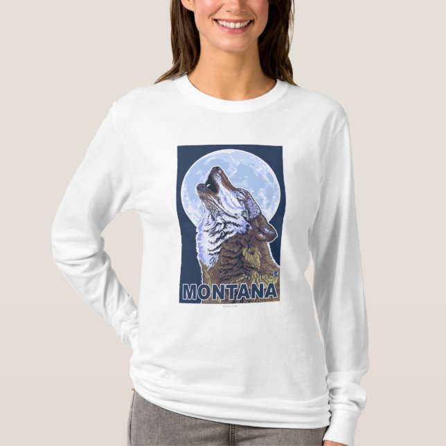 MontanaWolf Howling T-Shirt (Front)