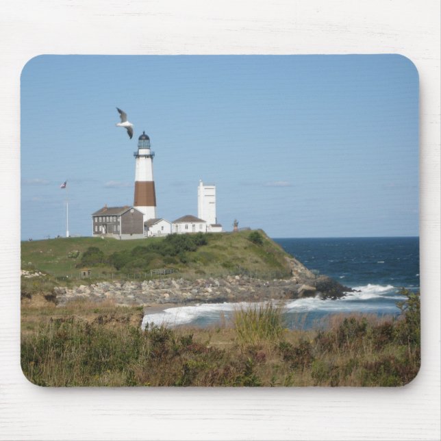 MONTAUK Lighthouse Seagull Love Mouse Pad (Front)