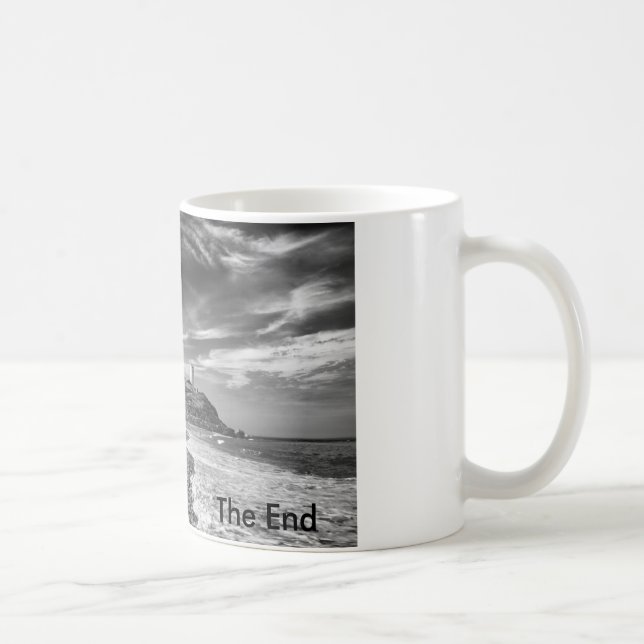 Montauk lighthouse -the end coffee mug (Right)