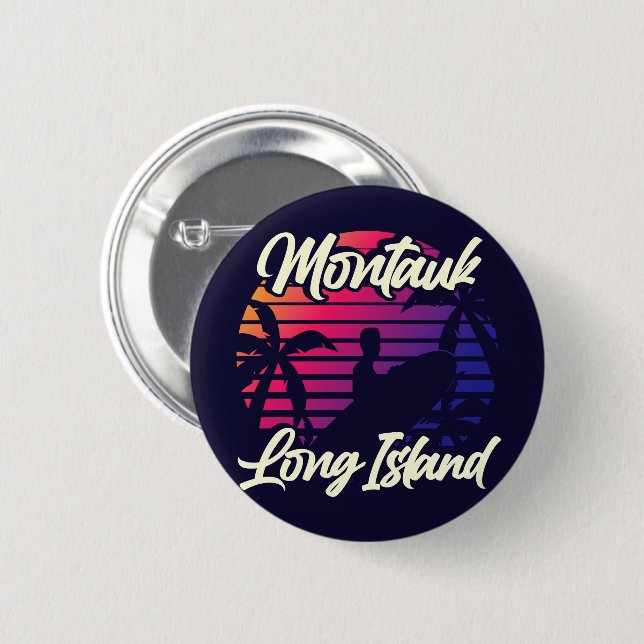 Montauk, Long Island 2 Inch Round Button (Front & Back)
