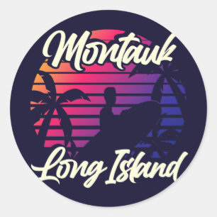Montauk, Long Island Classic Round Sticker