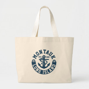 Montauk Long Island Large Tote Bag