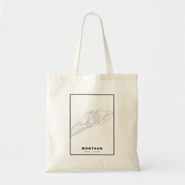 Montauk Map Tote Bag (Front)